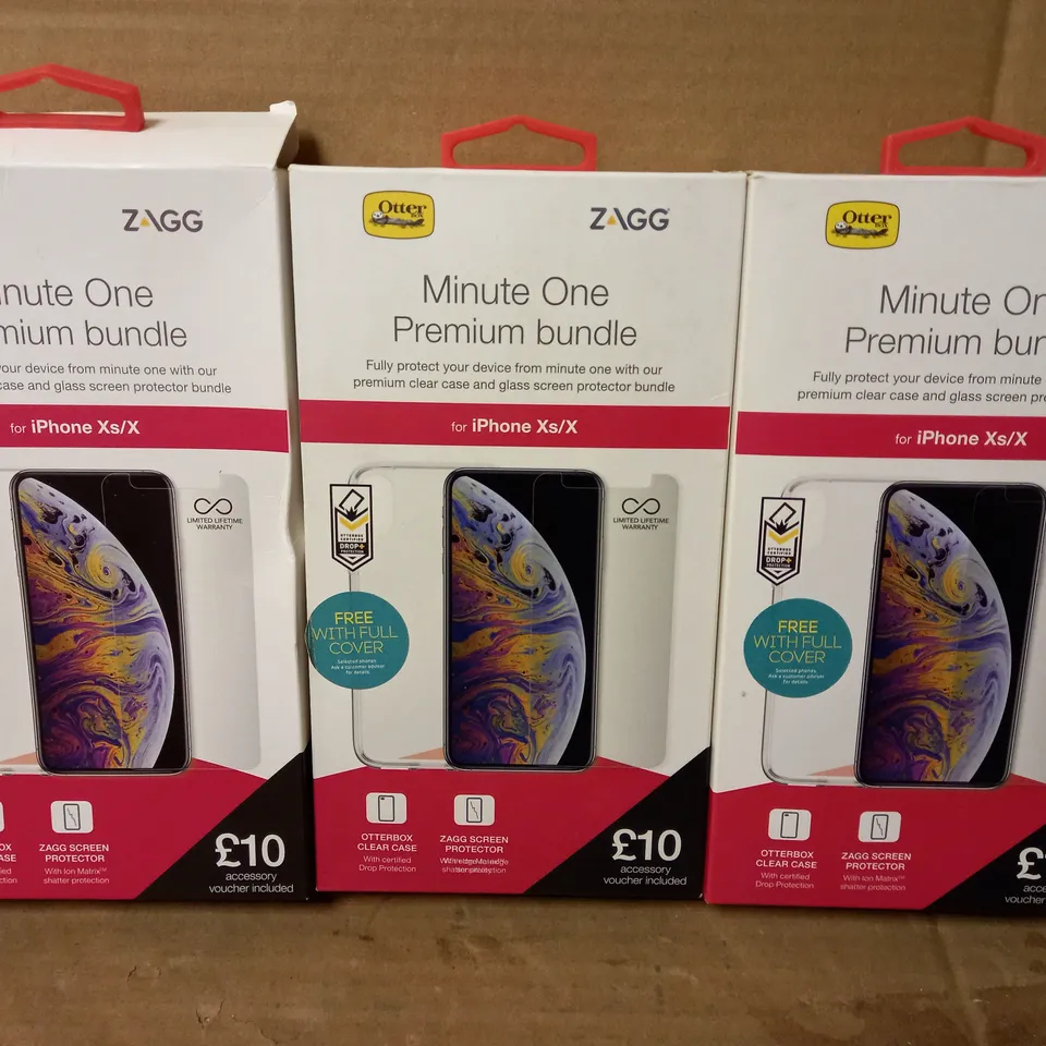 LOT OF 3 MINUTE ONE PREMIUM BUNDLES FOR IPHONE XS/X