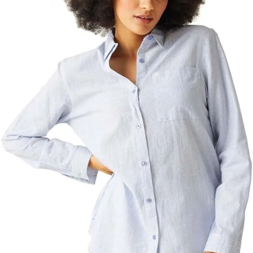 BRAND NEW REGATTA WOMENS PRIMEVERE COTTON BLEND LONG SLEEVED SHIRT - 10