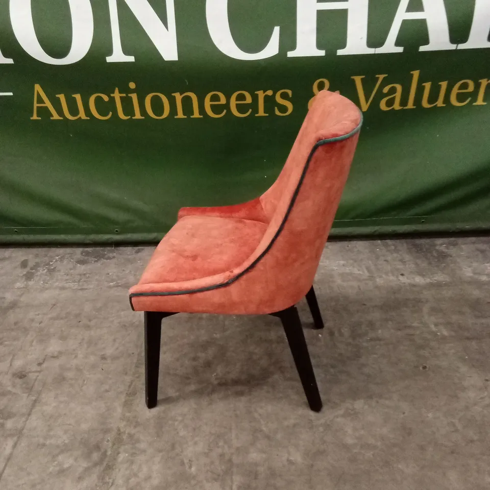 QUALITY DESIGNER ORANGE FABRIC DINING CHAIR