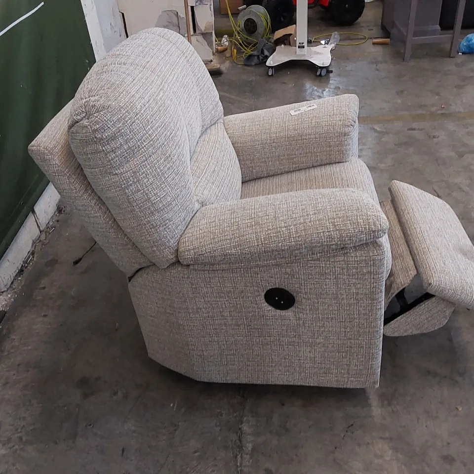 QUALITY G PLAN DESIGNER CHLOE ELECTRIC RECLINER CHAIR IN LOOM SHALE FABRIC