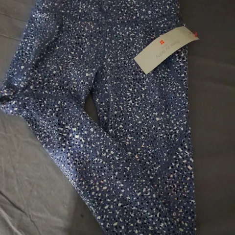 SWEATY BETTY LEGGINGS BLUE PARROT FLECK PRINT SIZE 8 