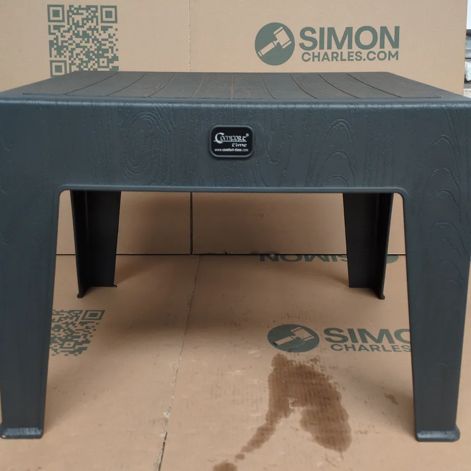 COMFORT TIME GARDEN PLASTIC STOOL – DARK GREY