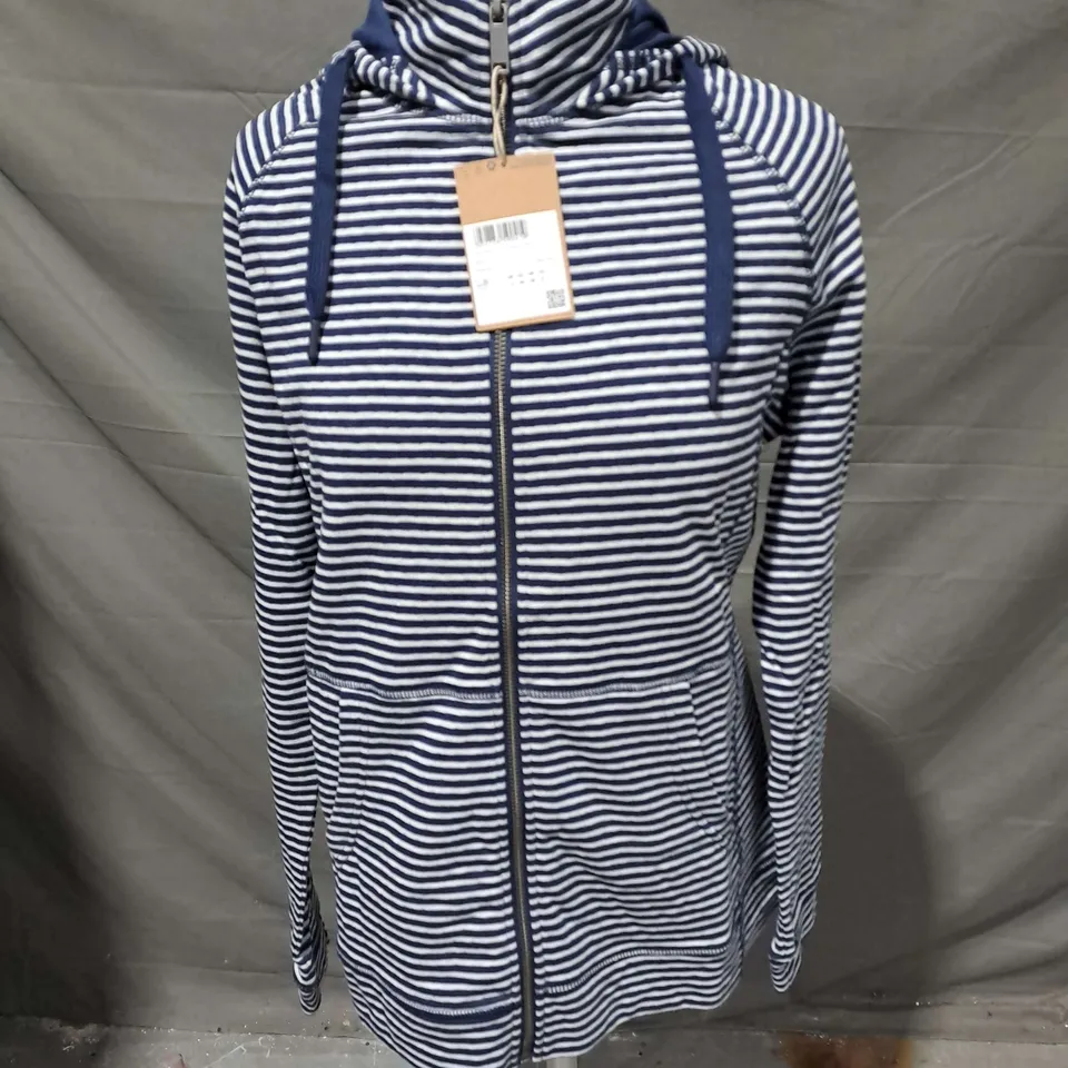 MOUNTAIN WAREHOUSE WOOLAMAI FULL ZIP WOMENS HOODIE IN NAVY STRIPE SIZE 12