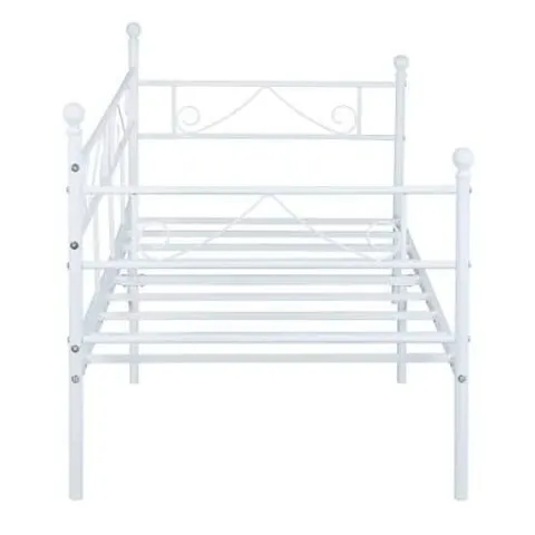 BOXED SOROSIS METAL SINGLE SOFA BED - FROSTED WHITE