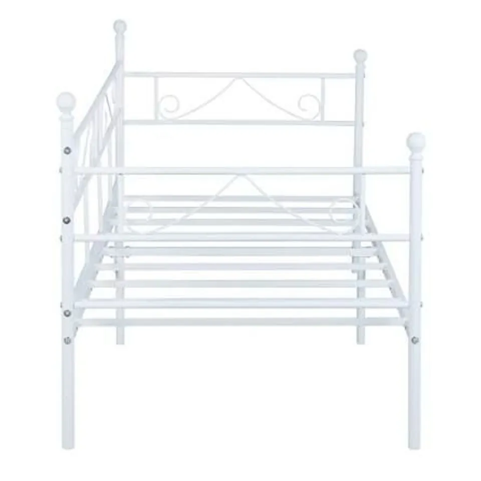 BOXED SOROSIS METAL SINGLE SOFA BED - FROSTED WHITE