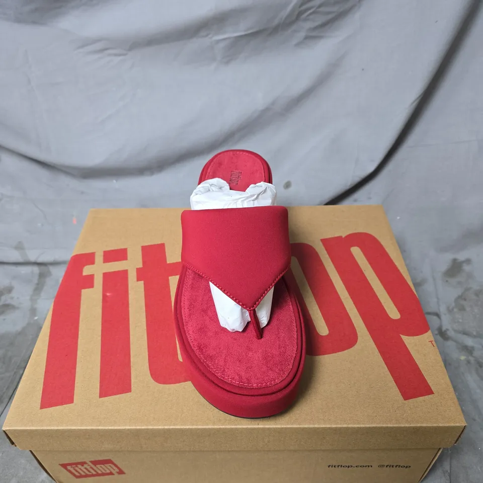 FITFLOP RED CROSS-STRAP PLATFORM SANDALS – WOMEN'S UK 6