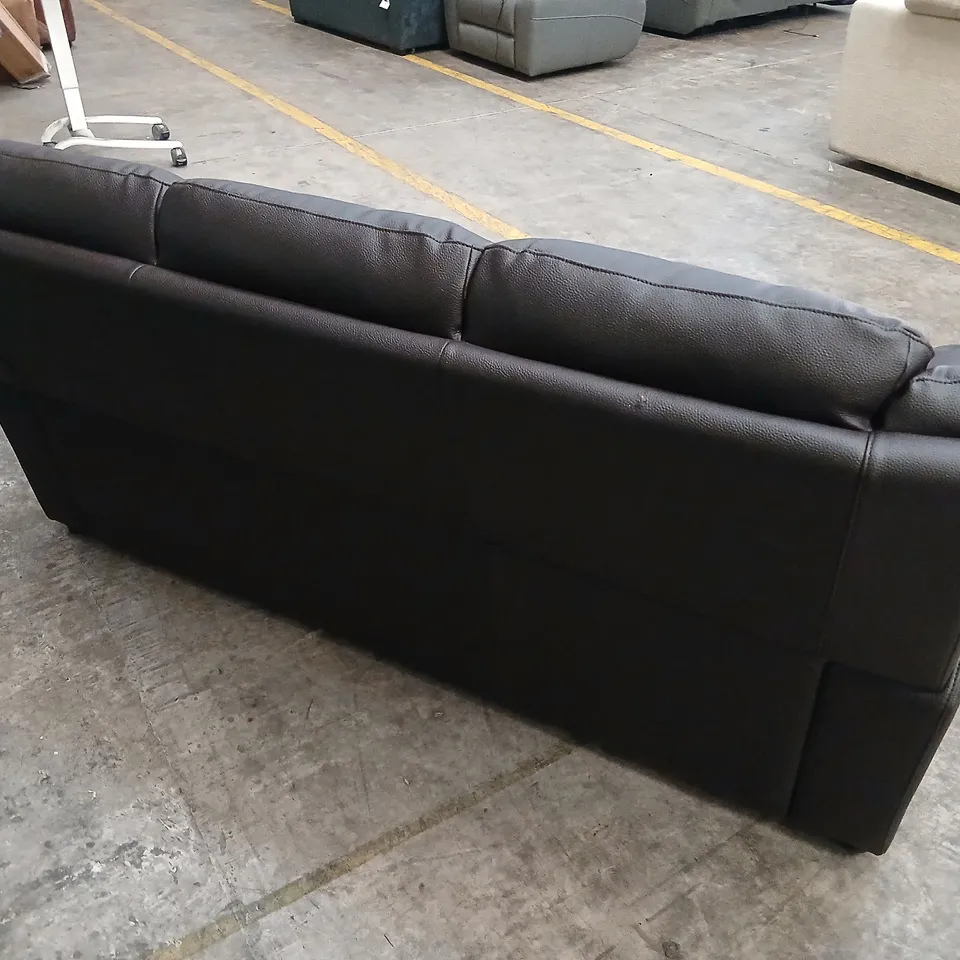 ALBION BLACK FAUX LEATHER 3-SEATER SOFA