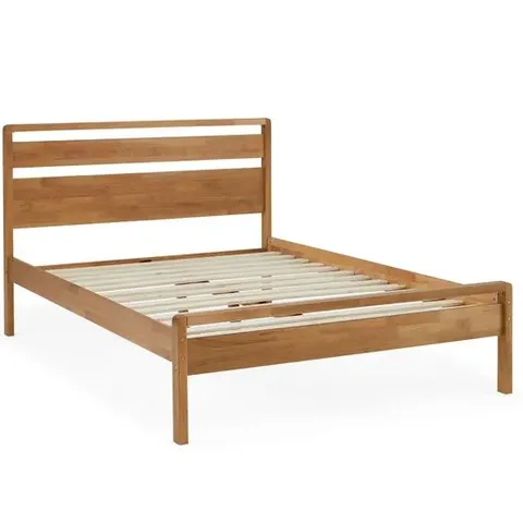 BOXED SKANDI MID CENTURY BED 5FT - MID OAK (2 BOXES)