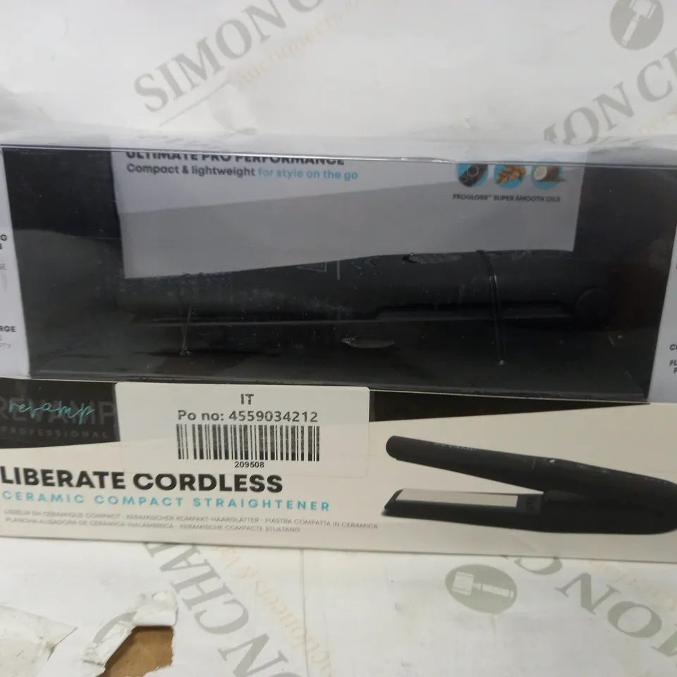 BOXED REVAMP LIBERATE CORDLESS CERAMIC COMPACT STRAIGHTENER 