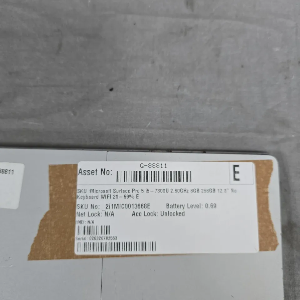 MICROSOFT SURFACE PRO 5 TABLET – I5-7300U, 8GB RAM, 256GB, 12.3" DISPLAY (TABLET ONLY)