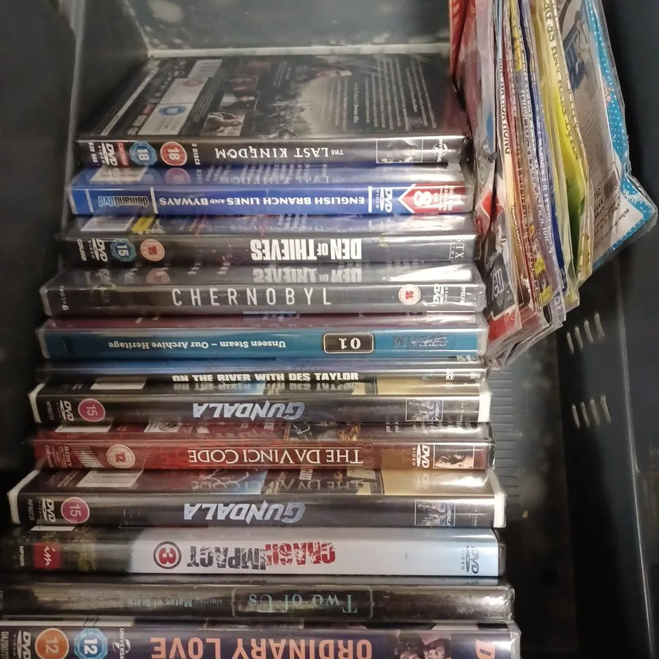 BOX OF APPROXIMATELY 25 ASSORTED DVD FILMS & BOX SETS TO INCLUDE 24, BLACK PANTHER, THE DA VINCI CODE ETC