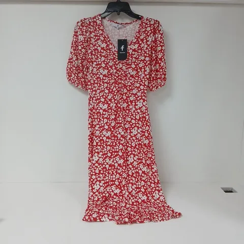 FREEMANS FLORAL RED WRAP MAXI DRESS – WOMEN’S UK 8