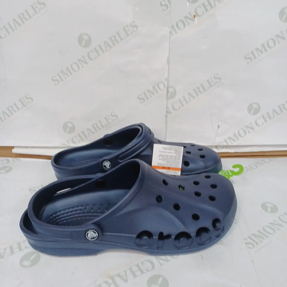 PAIR OF MEN'S ORIGINAL BAYA CROCS - NAVY / SIZE: M10 W11 UK