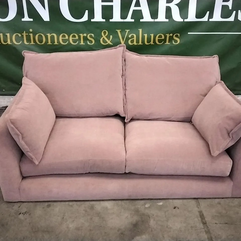 THE LOUNGE COMPANY SUNSET PINK 2 SEATER PLUSH SOFA