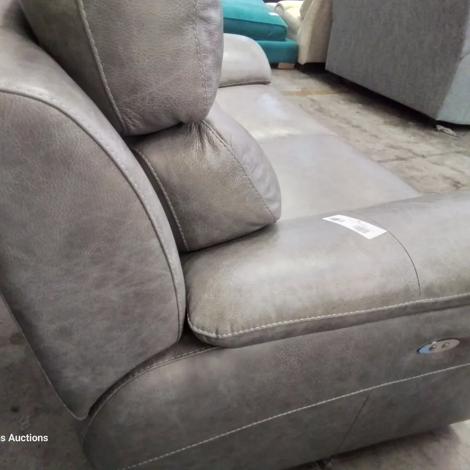 QUALITY ITALIAN DESIGNED & MANUFACTURED PATRIZO POWER RECLINING TWO SEATER SOFA FOSSIL LEATHER