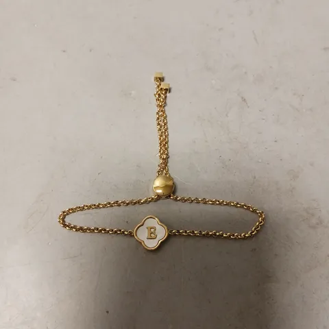 BOXED ABBOTTLYON GOLDEN BRACELET WITH LETTER - "E"