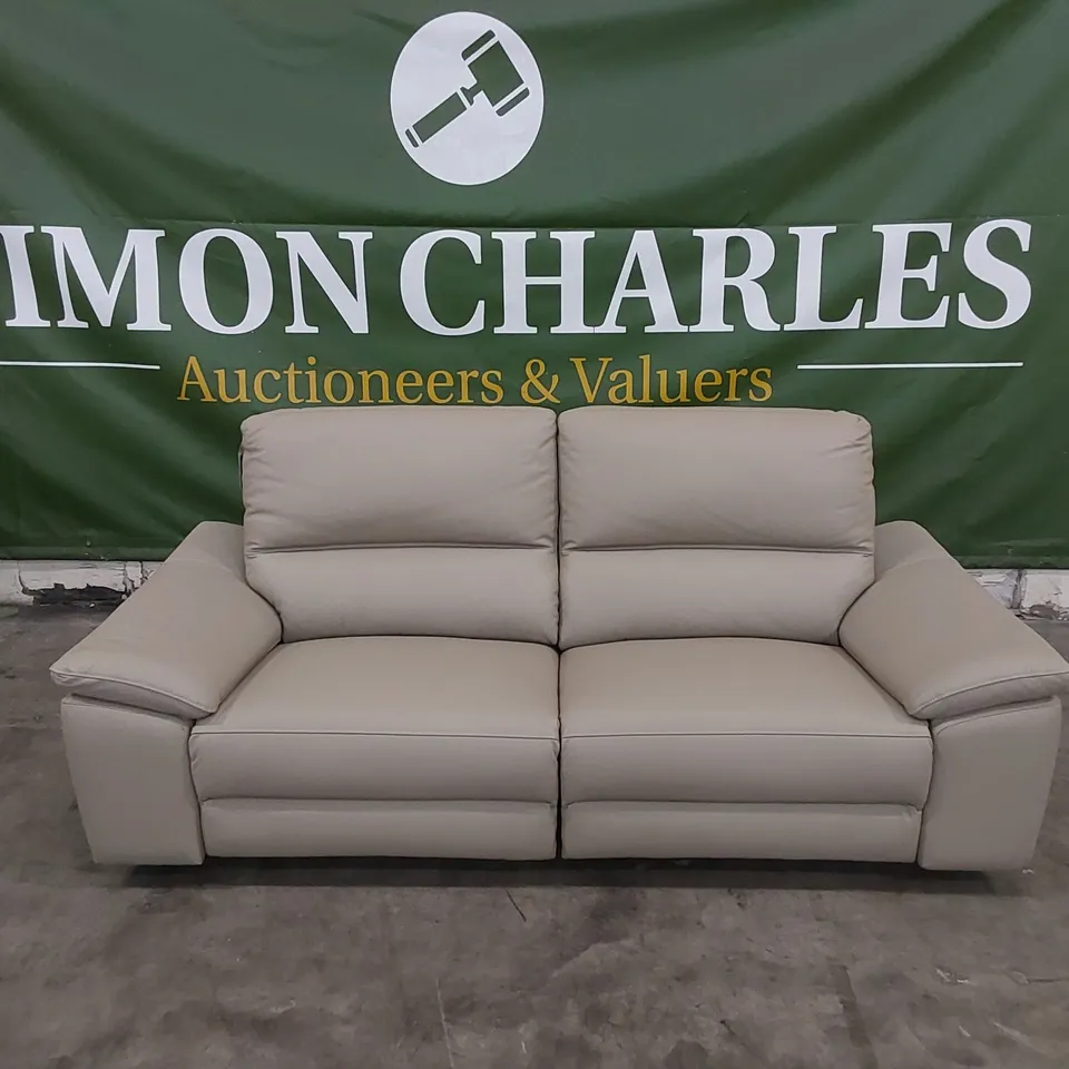 DESIGNER PAVILION LEATHER UPHOLSTERED ELECTRIC RECLINING 3 SEATER SOFA