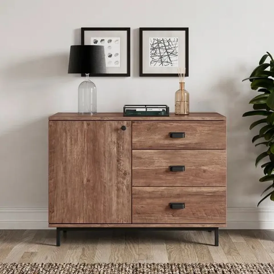 BOXED FULTON SMALL SIDEBOARD, RUSTIC PINE EFFECT (1 BOX)