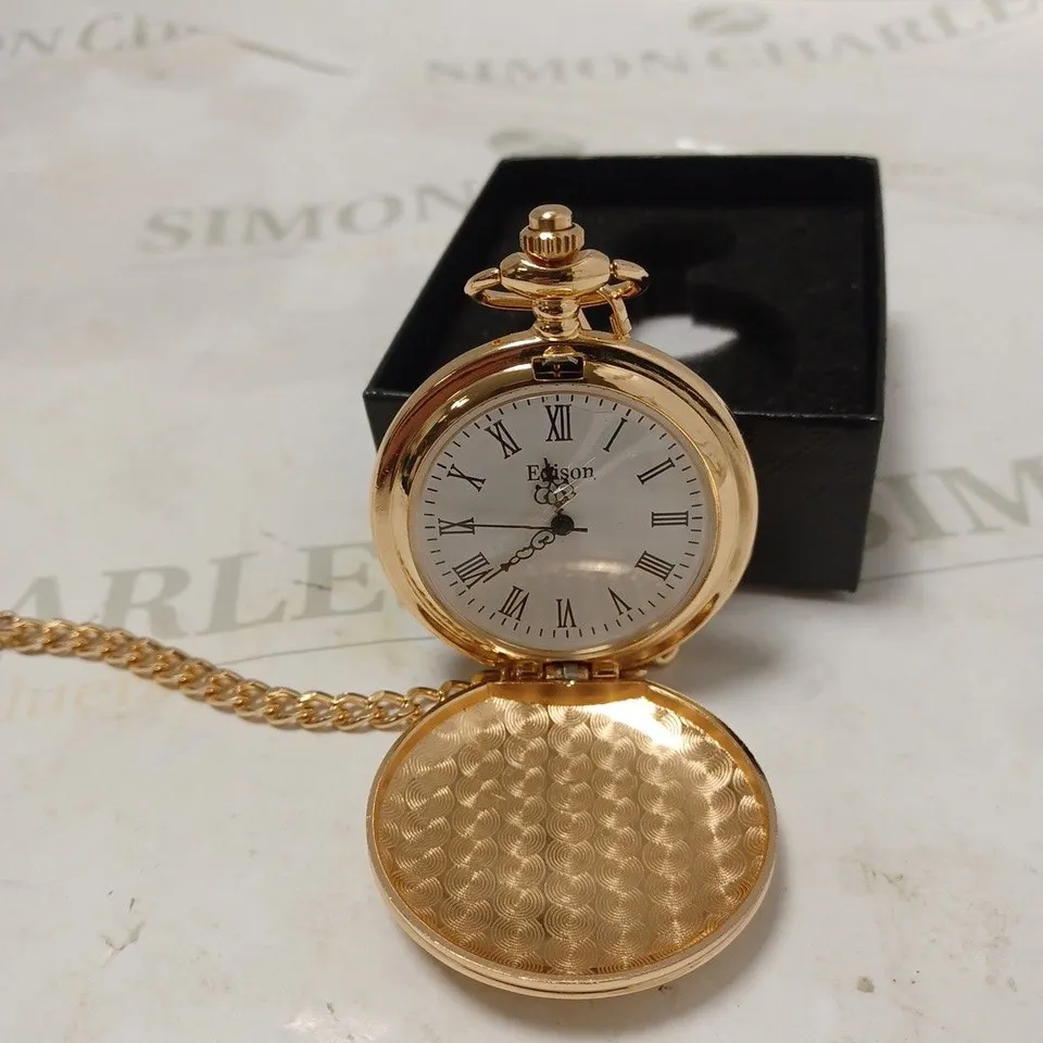 MENS EDISON POCKET WATCH WITH CHAIN – BRAND NEW IN BOX