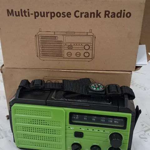 LOT OF 8 BOXED MULTI-PURPOSE CRANK RADIOS