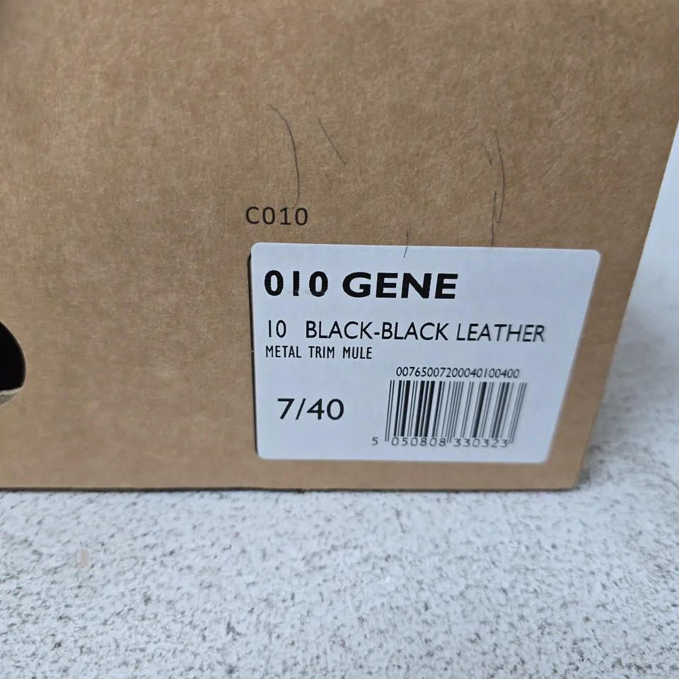 DUNE LONDON GENE BLACK LEATHER MULE – UK 7 (EU 40)