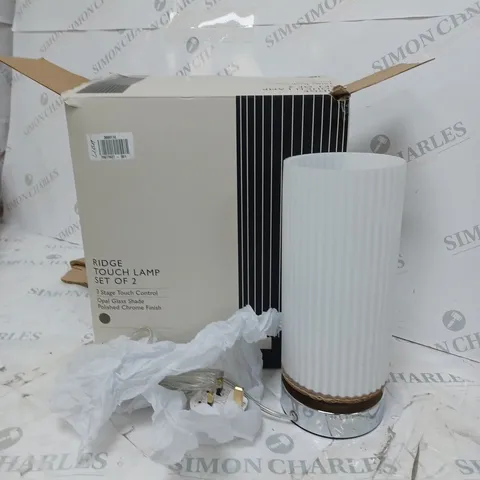 BOXED JOHN LEWIS RIDGE TOUCH LAMP SET OF TWO