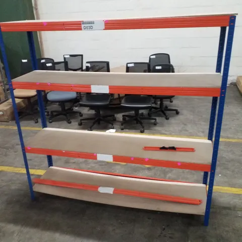 4-TIER SHELVING UNIT 180×180×45CM - BLUE & ORANGE 