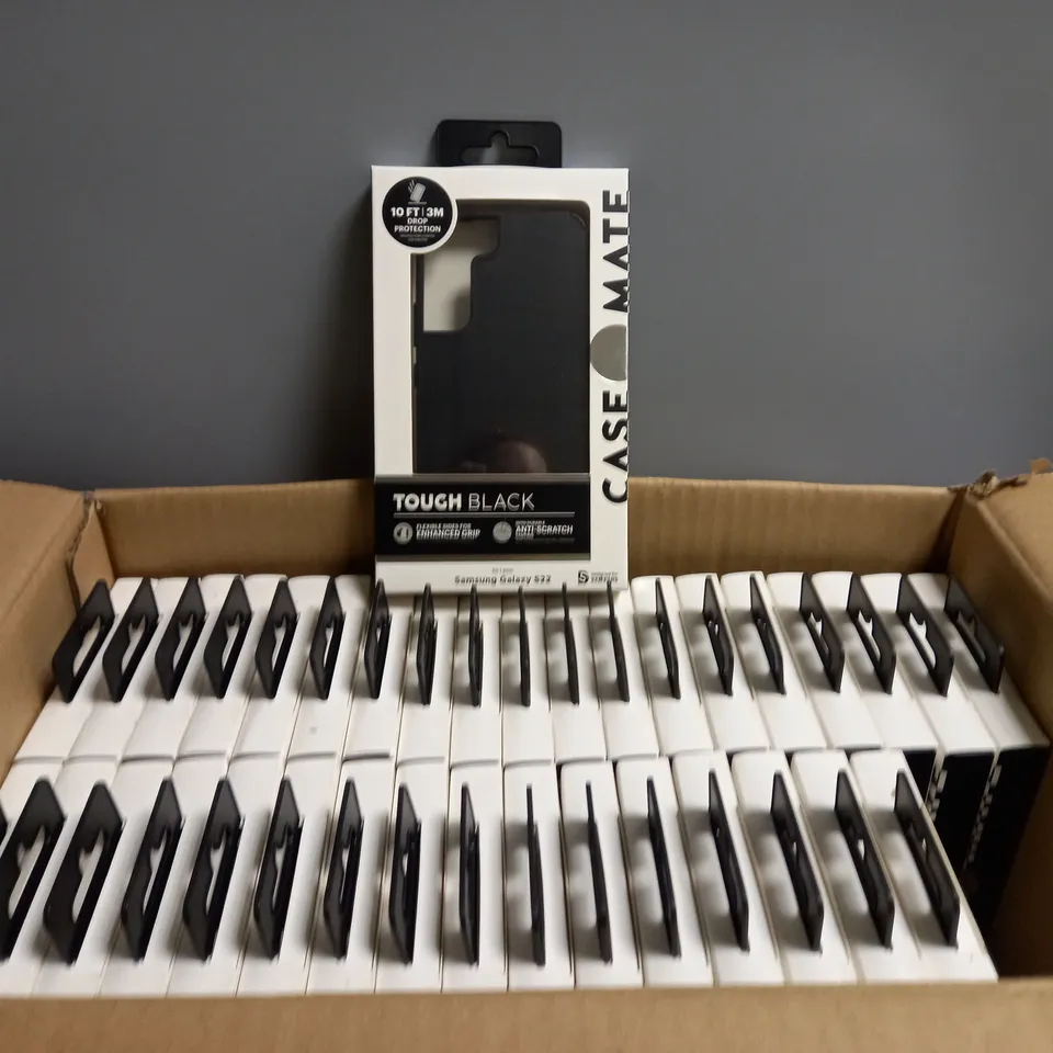BOXED LOT OF APPROX 56 MOBILE PHONE CASES FOR SAMSUNG S22