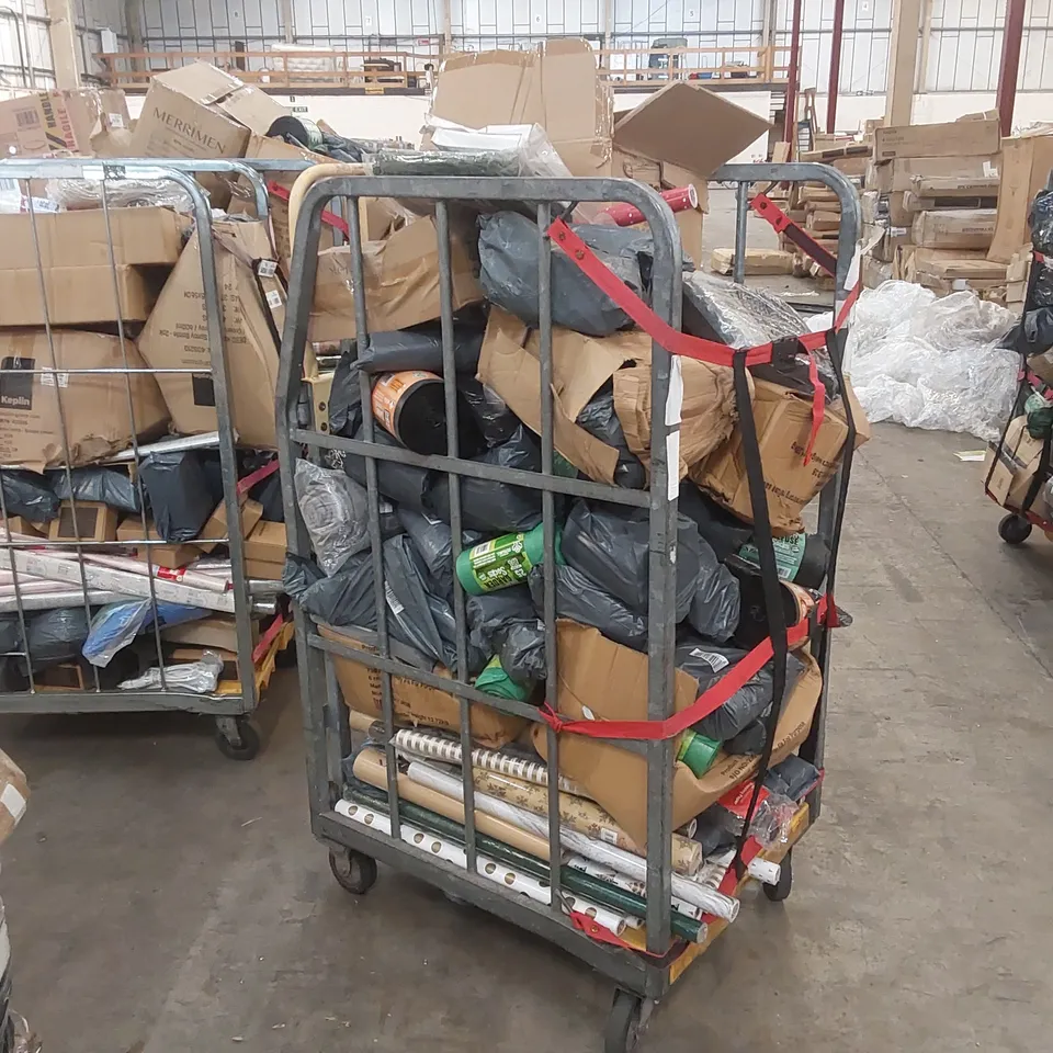 CAGE OF ASSORTED CONSUMER PRODUCTS INCLUDING: BIN BAGS, WRAPPING PAPER, SOCKET COVERS ECT // CAGE NOT INCLUDED 