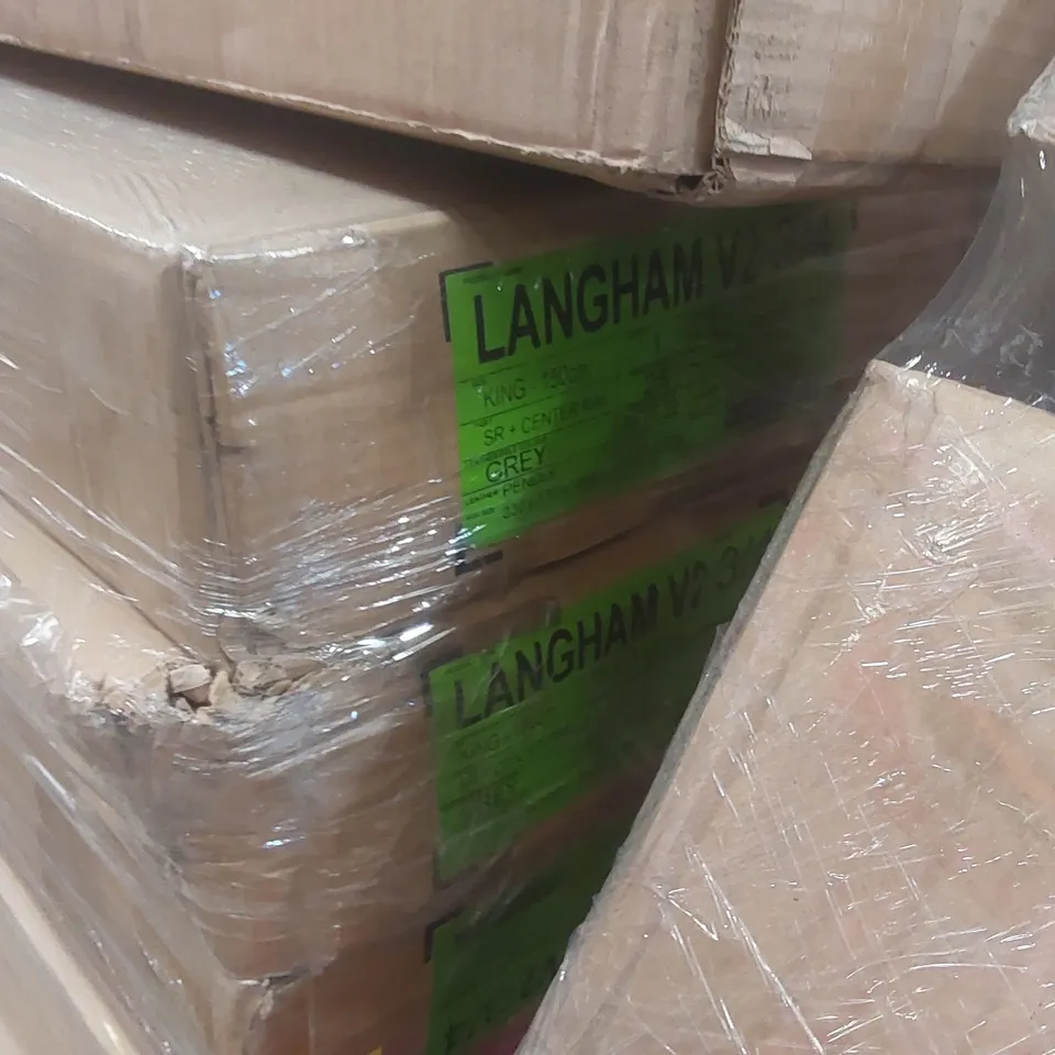 PALLET CONTAINING A VERY LARGE QUANTITY OF ASSORTED DESIGNER FURNITURE PARTS INCLUDING: BED PARTS ECT