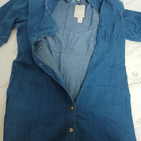 NOBODYS CHILD DENIM ANNALIVE COLLARED MIDAXI DRESS- UK 12