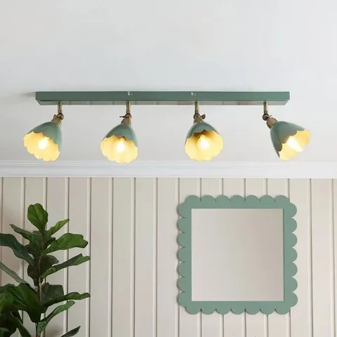 BOXED REMI SCALLOPED 4 LIGHT ADJUSTABLE SPOTLIGHT BAR - LILYPAD