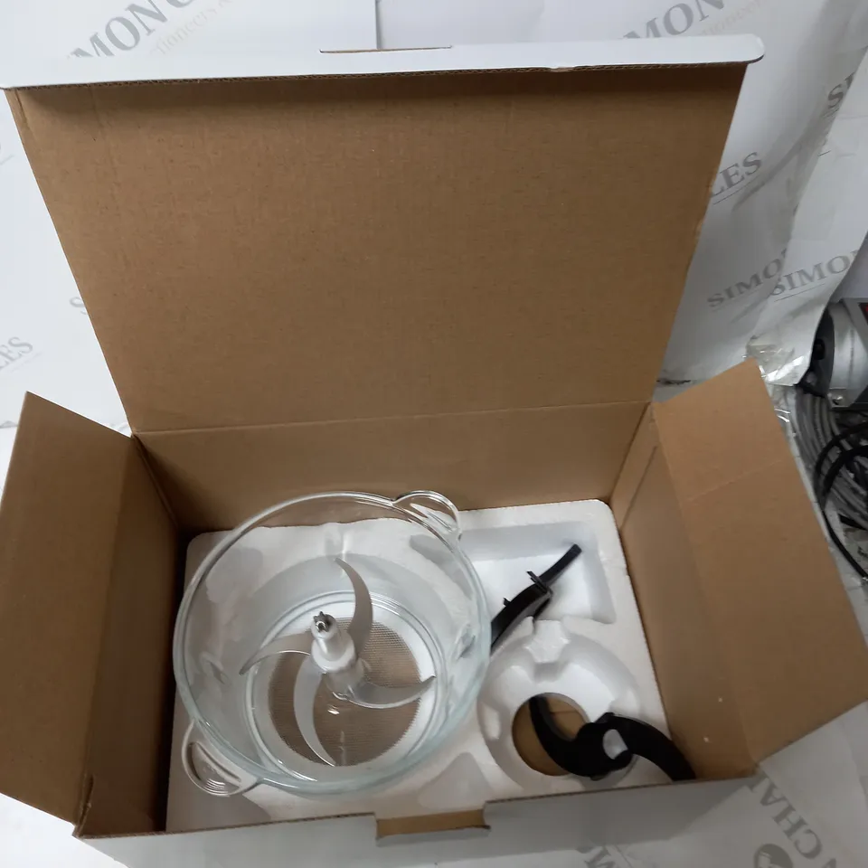 5X BOXED TORNADO BY BRAVA CUCINA PROFESSIONAL FOOD CHOPPER, SPARE BOWL AND BLADE 2X  BOXED TORNADO BY BRAVA CUCINA PROFESSIONAL FOOD CHOPPER WITH BATTERY 