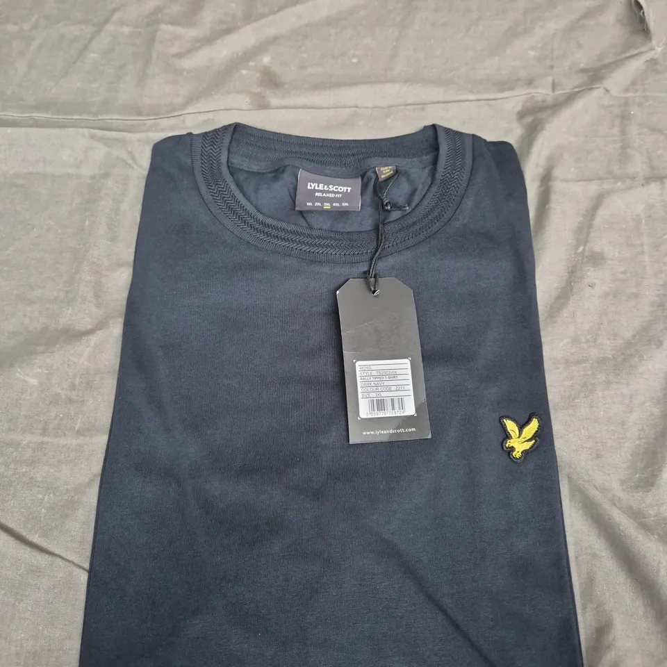 LYLE & SCOTT RALLY TIPPED T-SHIRT - DARK NAVY - SIZE 3XL