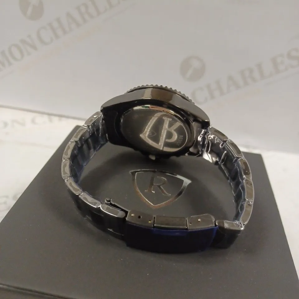 RUCKSTUHL CHRONOGRAPH BLACK TRIPLE DIAL BRACELET STRAP WRISTWATCH