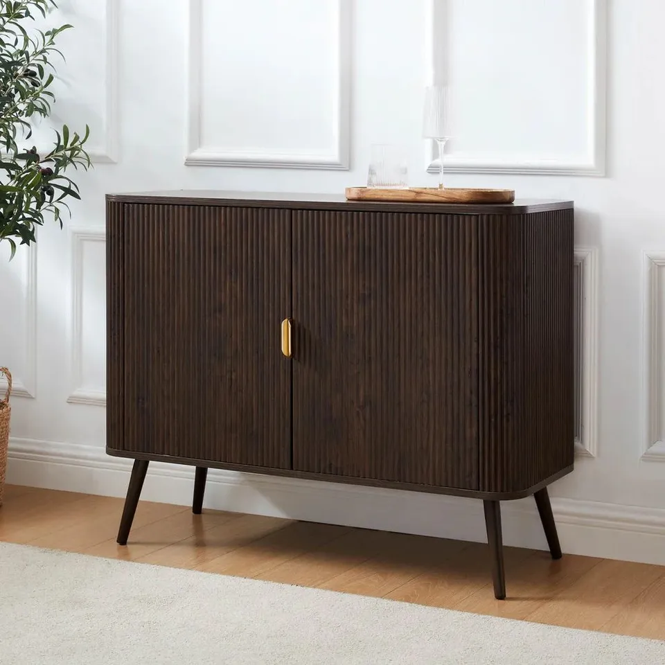 BOXED DUSK HATTIE 2 DOOR SIDEBOARD - WALNUT (1 BOX)