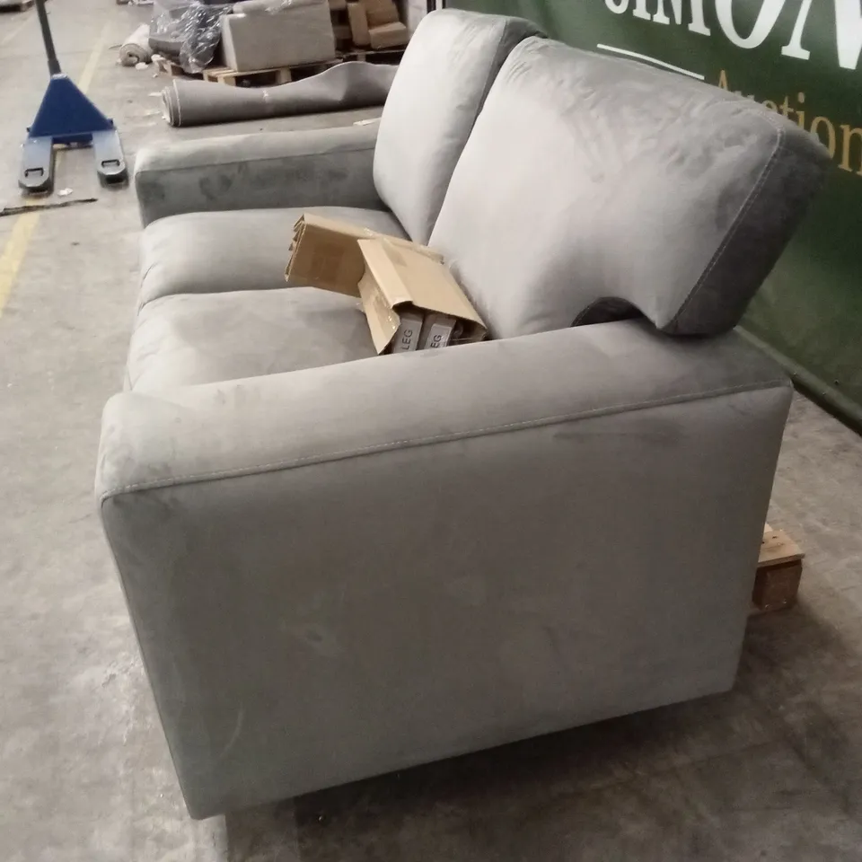 MANHATTAN 2 SEATER SOFA, GREY HOUSE VELVET