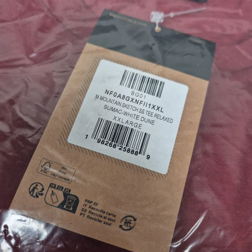 THE NORTH FACE MOUNTAIN SKETCH SS TEE RELAXED FIT – BURGUNDY, XXL (US)