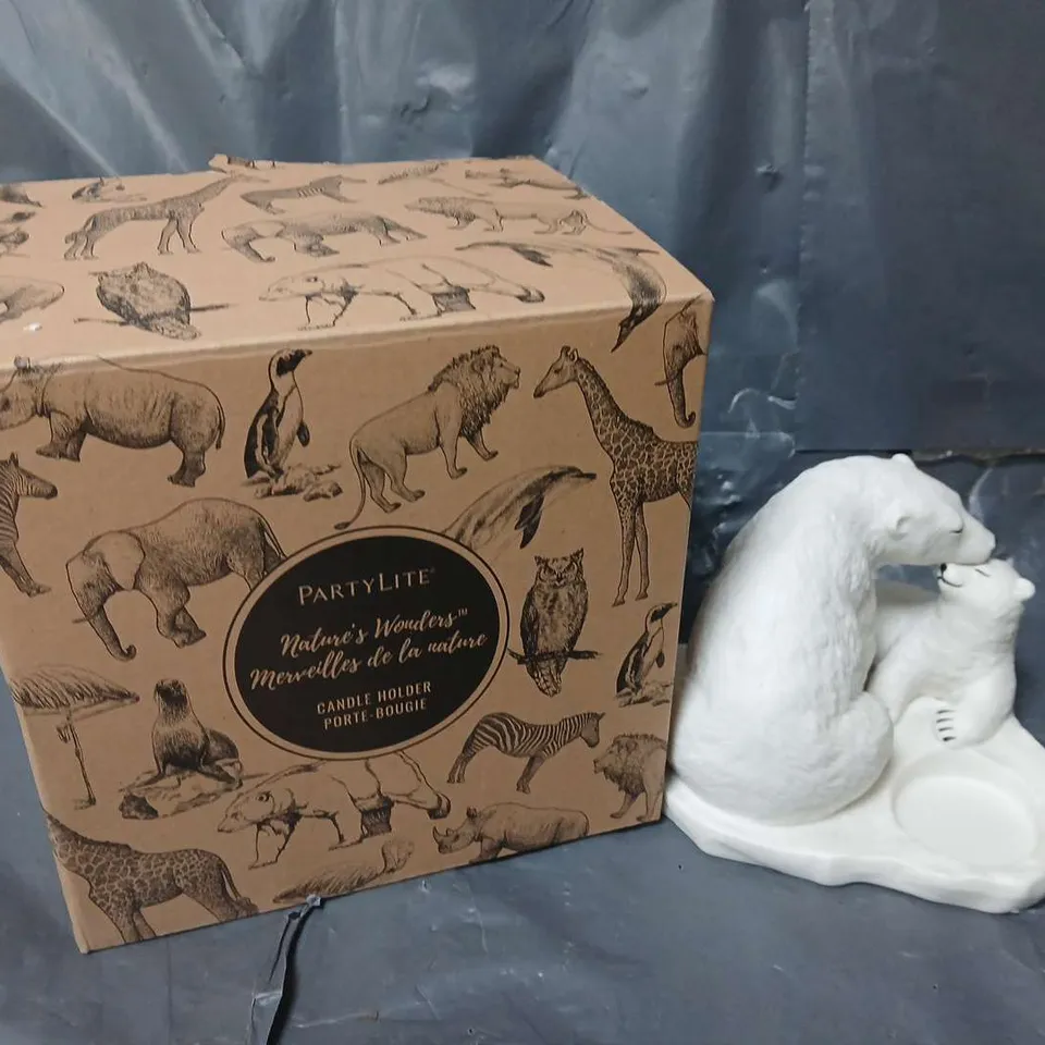 BOXED PARTYLITE NATURES WONDERS POLAR BEAR CANDLE HOLDER