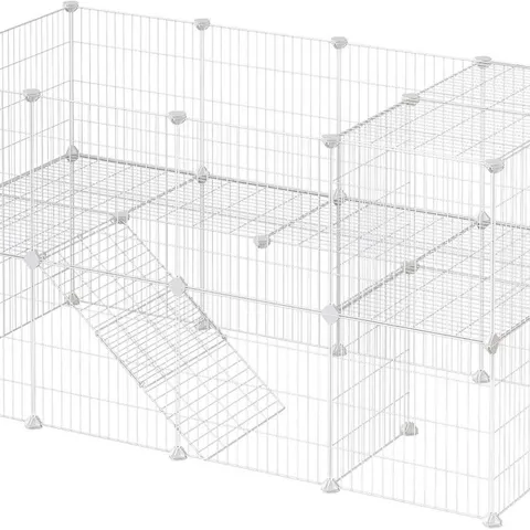 BOXED SONGMICS 2-FLOOR METAL PET PLAYPEN - WHITE