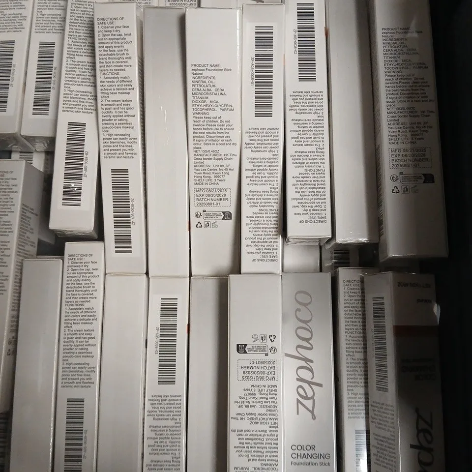 APPROXIMATELY 50 SEALED ZEPHOCO COLOUR CHANGING FOUNDATION STICKS IN ASSORTED SHADES