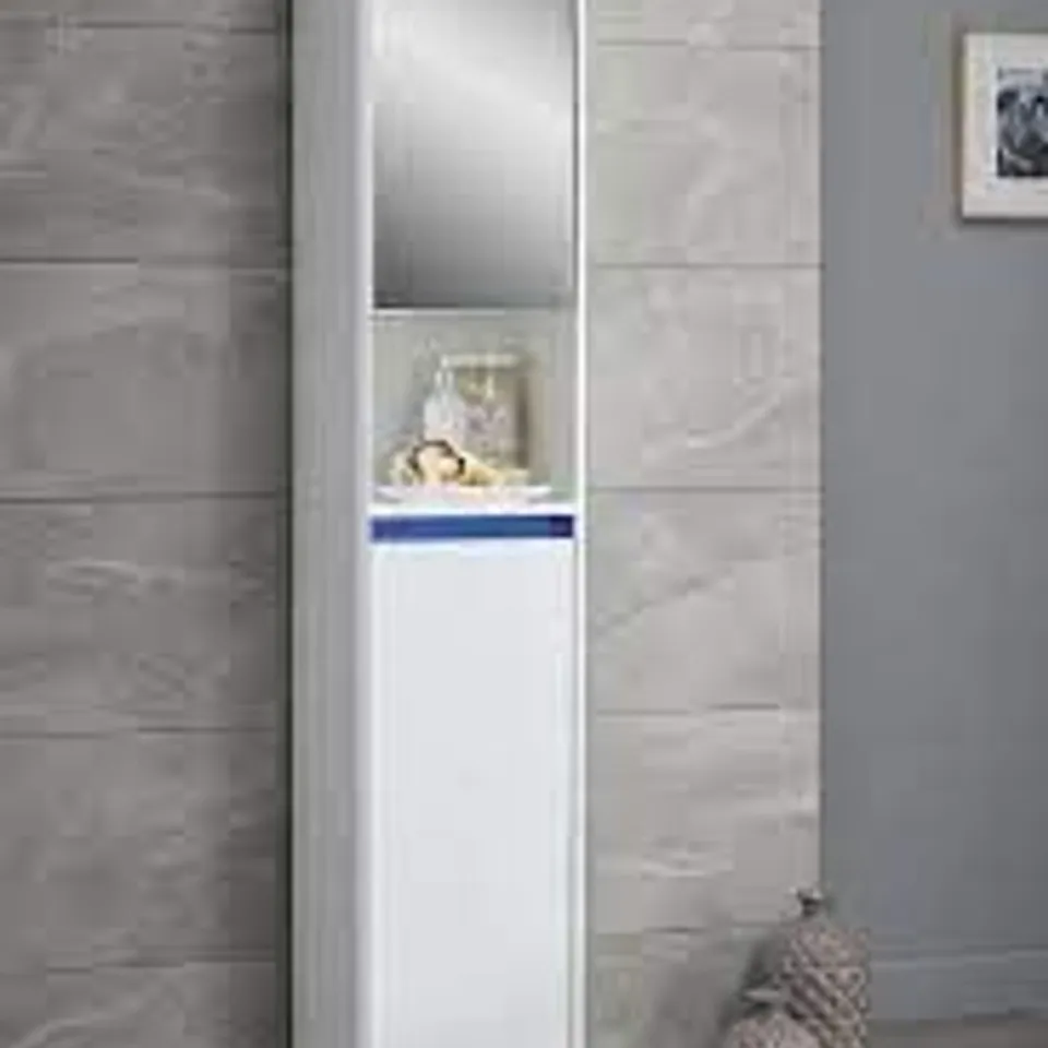 BOXED LLOYD PASCAL TALLBOY WITH CHANGEABLE COLOURED PANEL CLOTHS,  H169.5 X W29.6 X D39.5CM 