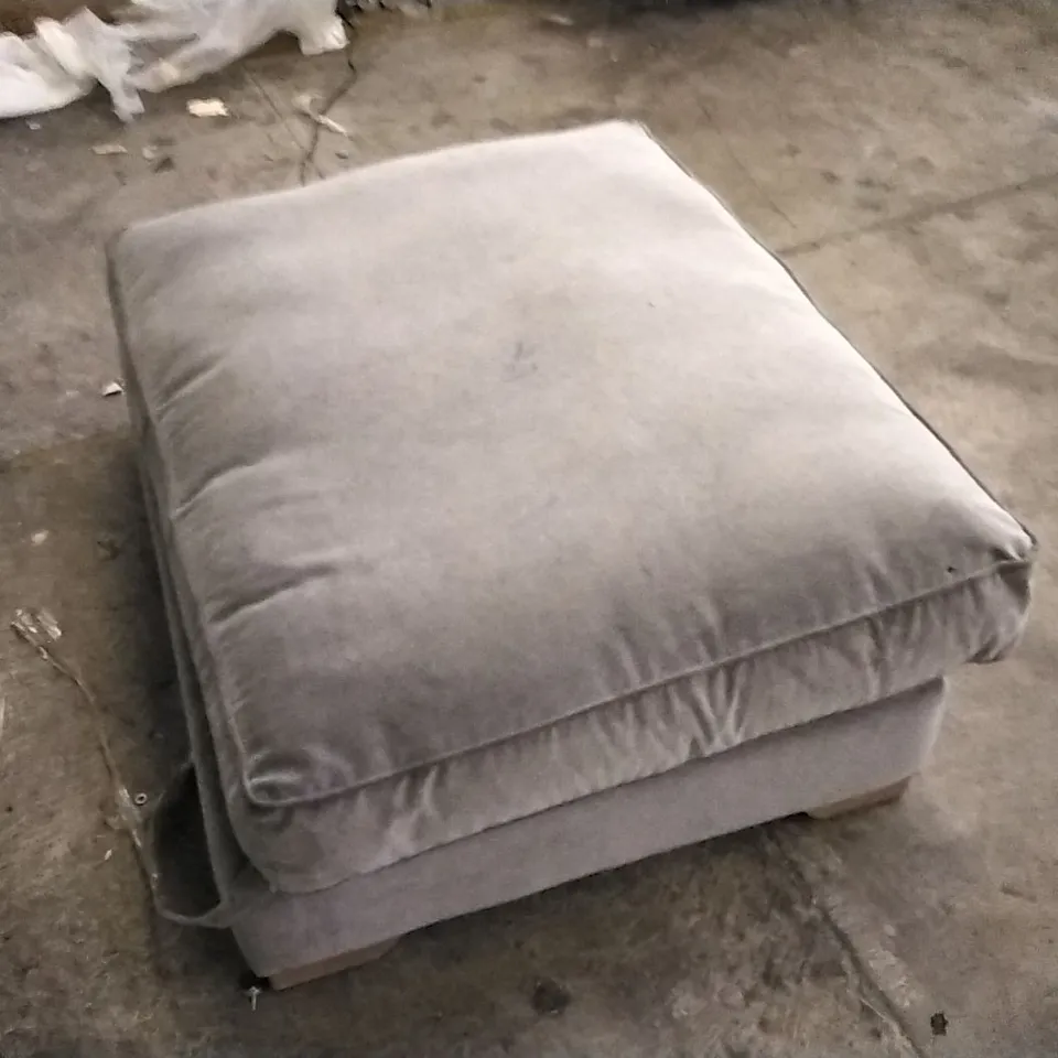 THE LOUNGE COMPANY LIGHT GREY FABRIC LARGE FOOTSTOOL