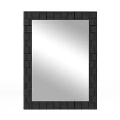 BOXED COSTWAY BLACK WOODEN FRAMED WALL MIRROR 80 X 60CM