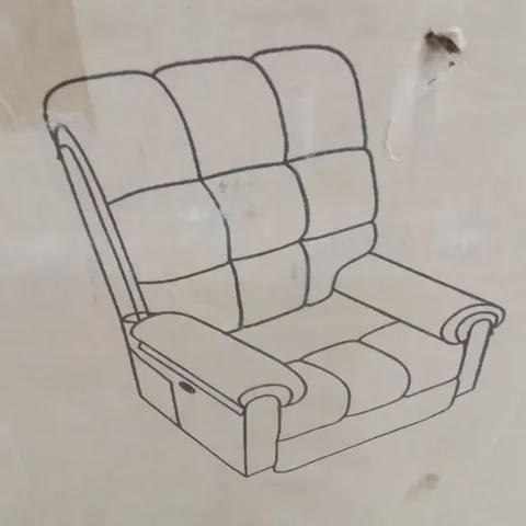 BOXED BROWN FABRIC UPHOLSTERED ARM CHAIR