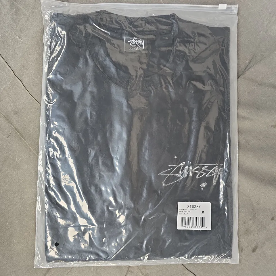 STUSSY BUILT TOUGH T-SHIRT IN BLACK SIZE SMALL
