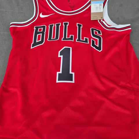 NIKE CHICAGO BULLS MEN'S BASKETBALL JERSEY - ROSE 1 (RED, SIZE M)