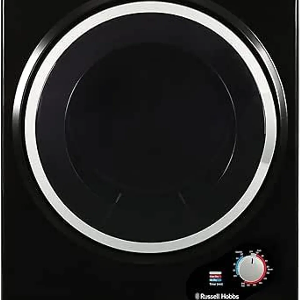 UNBOXED RUSSELL HOBBS RH3VTD800B BLACK 2.5KG COMPACT MINI VENTED TUMBLE DRYER, PORTABLE, FREESTANDING TABLE TOP DRYER WITH 3 HEAT SETTINGS SMALL