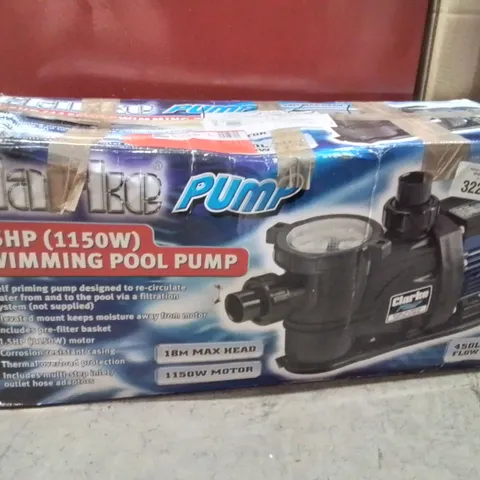 BOXED CLARKE PUMP 1.5HP SWIMMING POOL PUMP