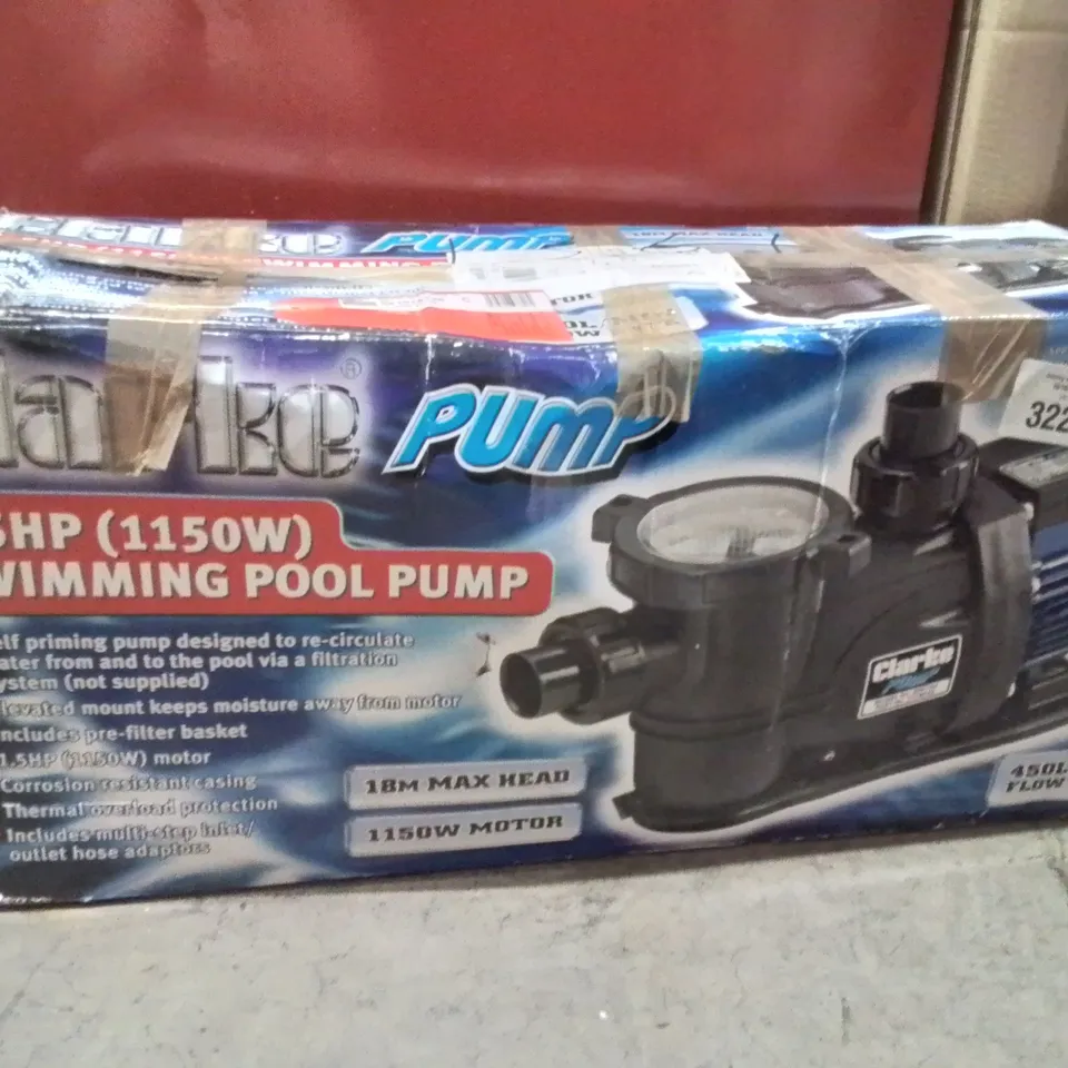 BOXED CLARKE PUMP 1.5HP SWIMMING POOL PUMP